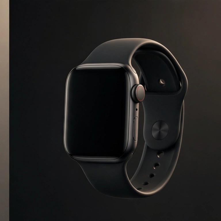 Smart watch photographed in a clean dark studio