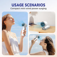 Handheld Portable Turbo Fan in hand